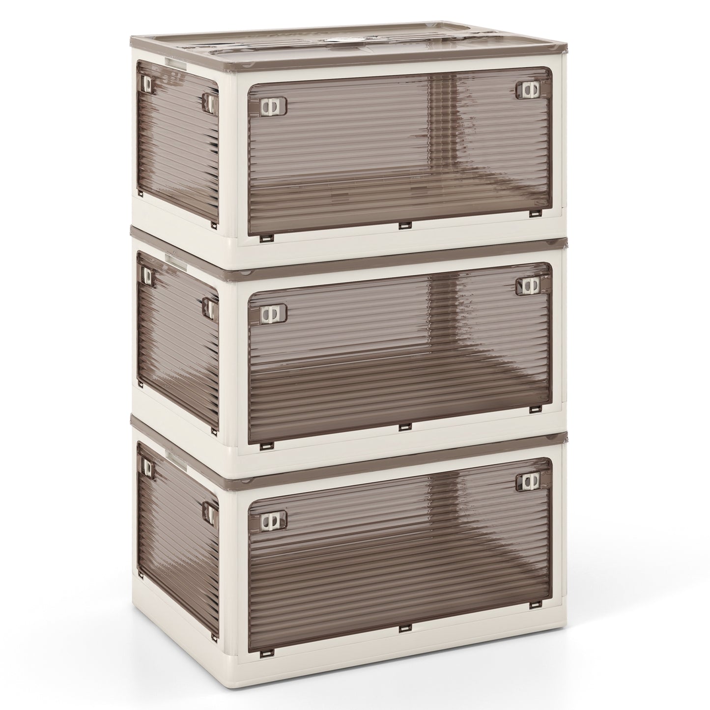 3-Pack de Bacs de Rangement Empilables Avec Couvercles, 18 Gal, Blanc