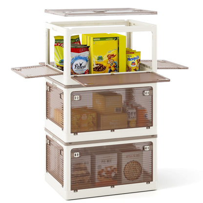 3-Pack Stackable Storage Bins with Lids with 5 Opening Ways-18 Gal, White Cabinets & Chests at Gallery Canada