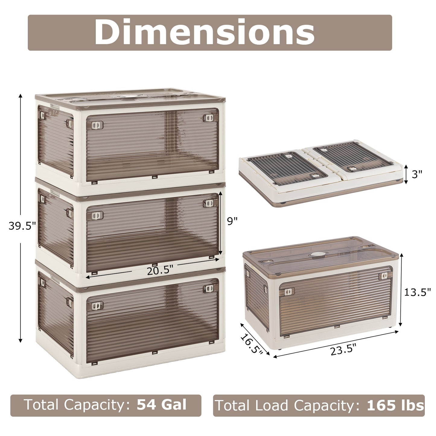 3-Pack Stackable Storage Bins with Lids with 5 Opening Ways-18 Gal, White Cabinets & Chests at Gallery Canada