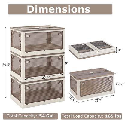 3-Pack Stackable Storage Bins with Lids with 5 Opening Ways-18 Gal, White Cabinets & Chests at Gallery Canada