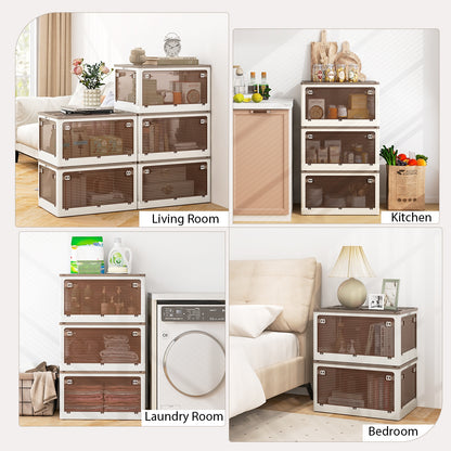 3-Pack Stackable Storage Bins with Lids with 5 Opening Ways-18 Gal, White Cabinets & Chests at Gallery Canada