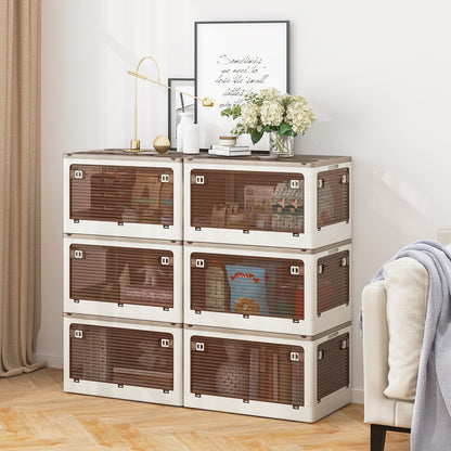 3-Pack Stackable Storage Bins with Lids with 5 Opening Ways-11.5 Gal, White Cabinets & Chests at Gallery Canada