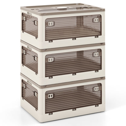 3-Pack Stackable Storage Bins with Lids with 5 Opening Ways-8 Gal, White Cabinets & Chests at Gallery Canada