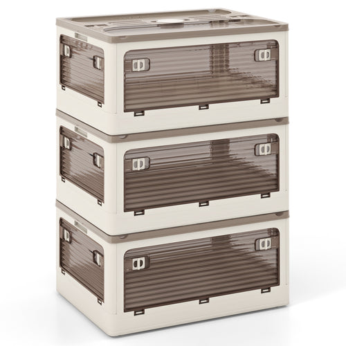 Stackable Storage Bins, 8 Gal, 3-Pack With Lids, White