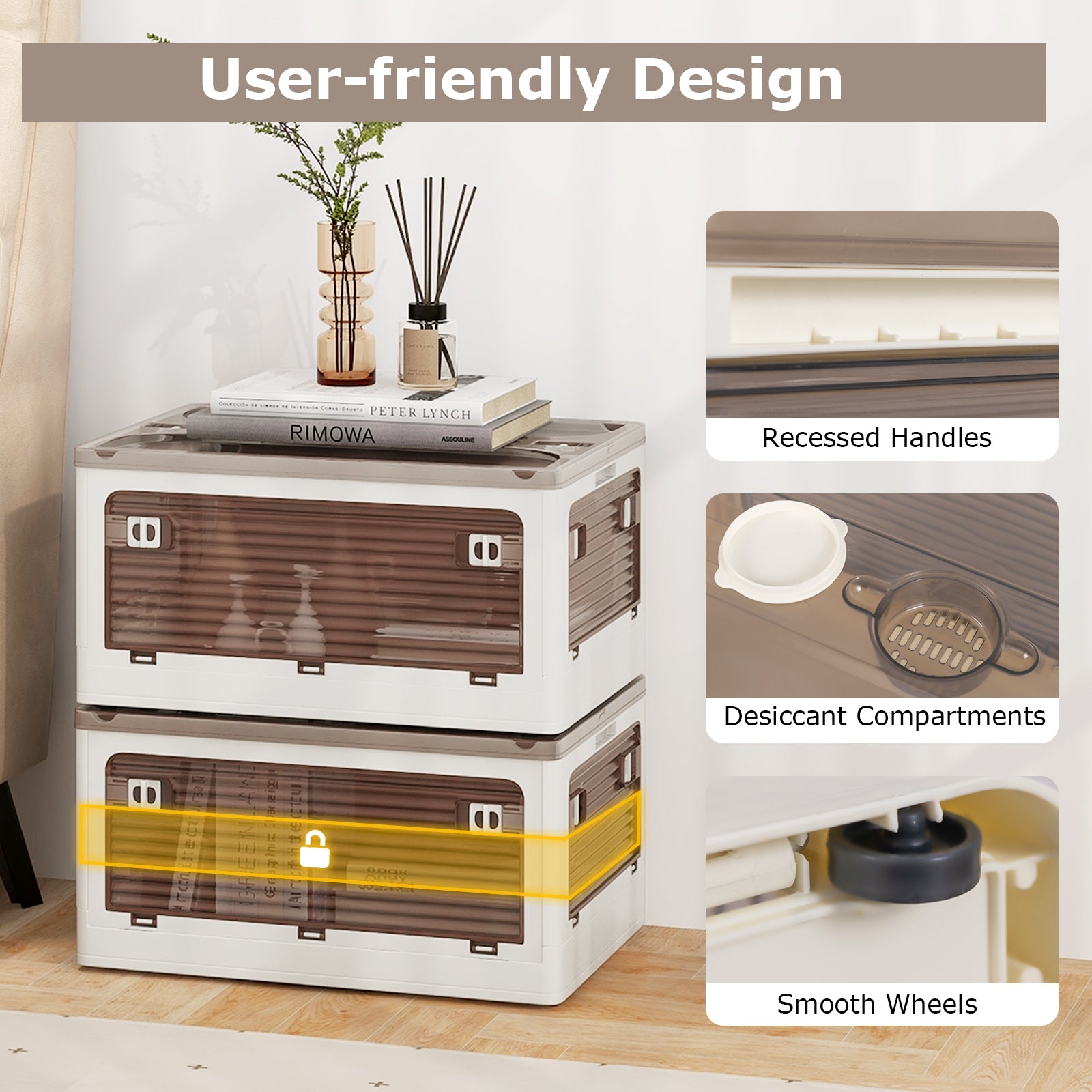 3-Pack Stackable Storage Bins with Lids with 5 Opening Ways-8 Gal, White Cabinets & Chests at Gallery Canada