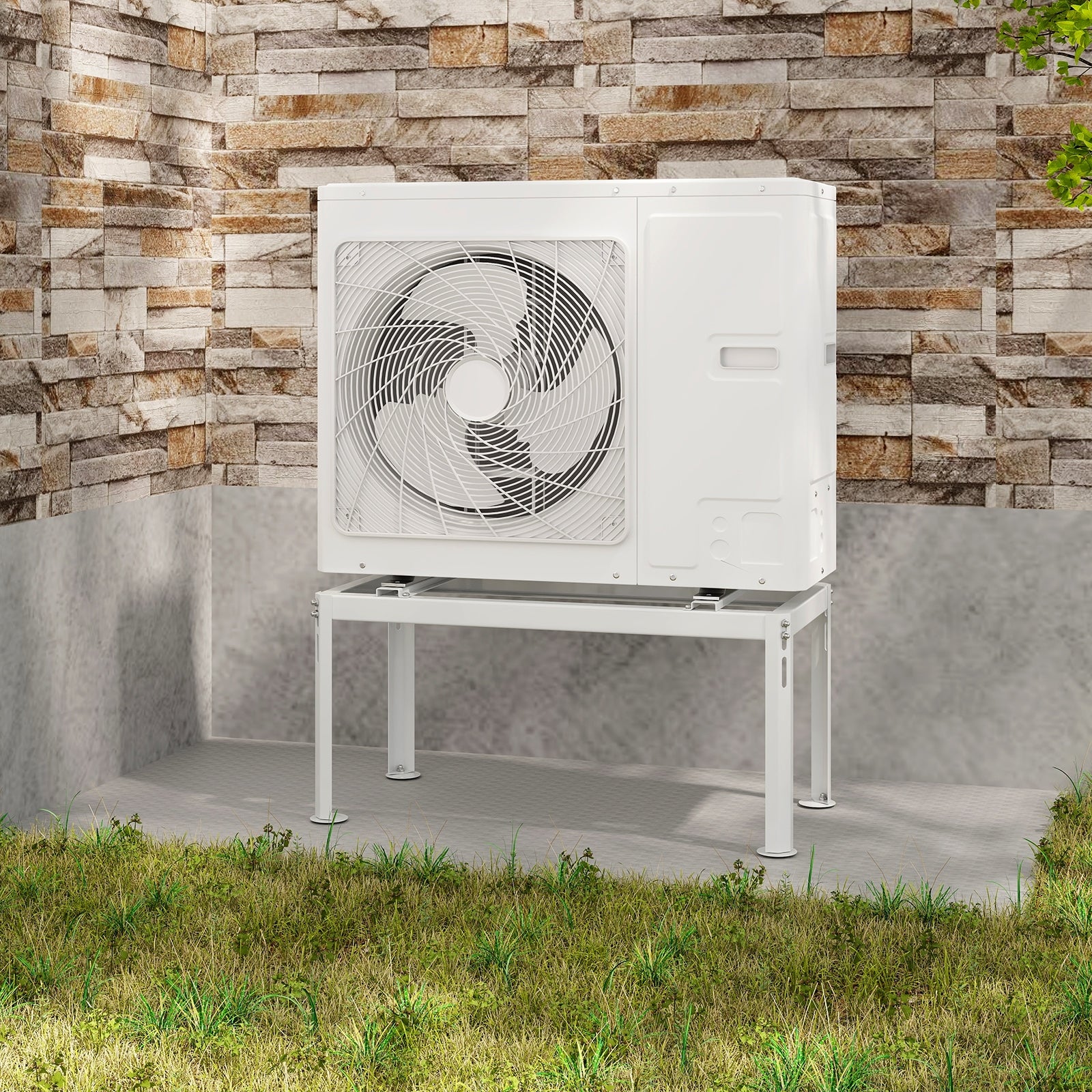Mini Split Ground Stand for 9000-18000 BTU Ductless Air Conditioner, White Mini Split Air Conditioners at Gallery Canada