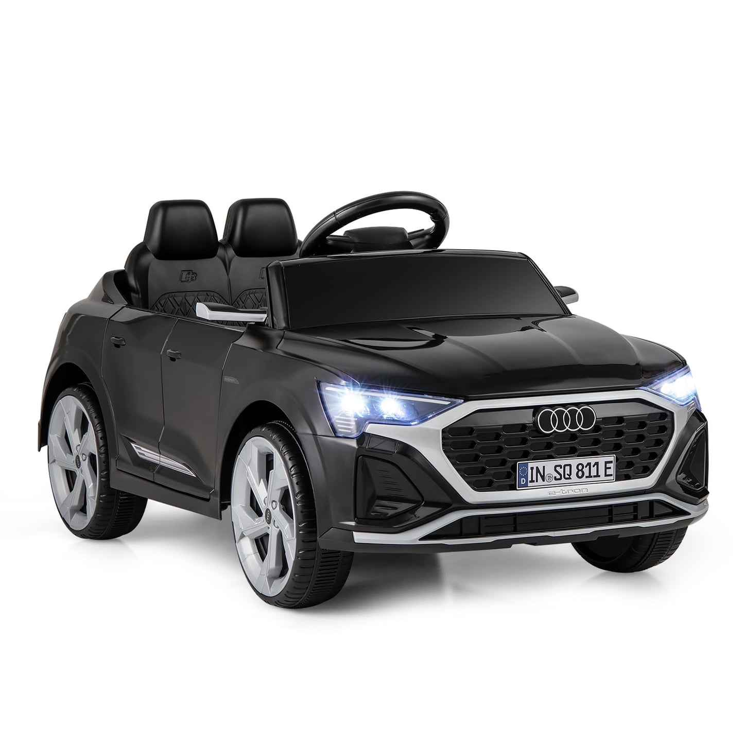 Voiture à conduire pour enfants, 12V, télécommande, 3 vitesses, noir