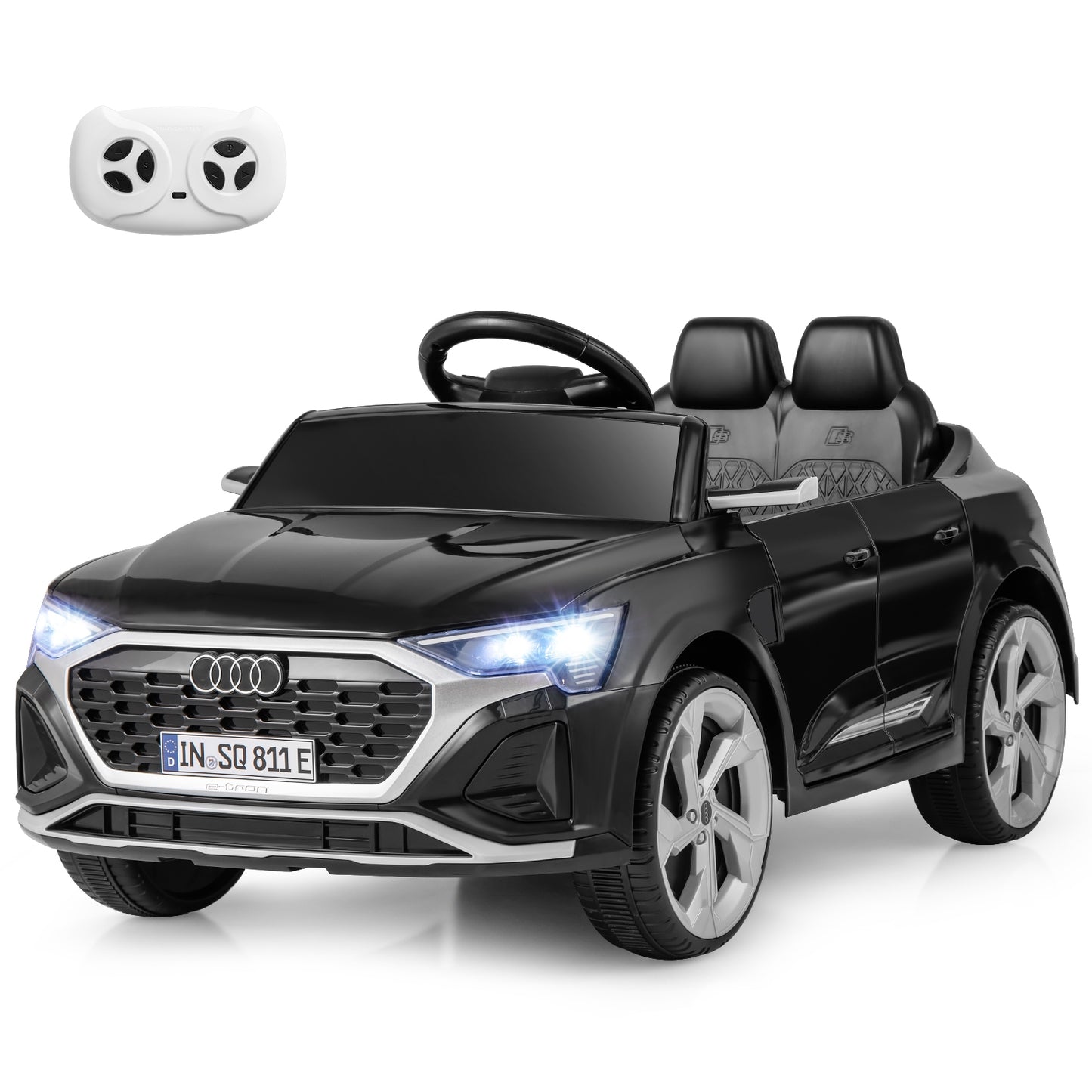 12V Kids Ride on Car Licensed Audi SQ8 with Remote Control and 3 Speeds, Black Powered Ride On Toys at Gallery Canada