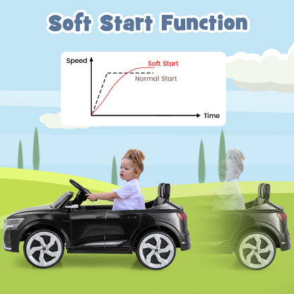 12V Kids Ride on Car Licensed Audi SQ8 with Remote Control and 3 Speeds, Black Powered Ride On Toys at Gallery Canada