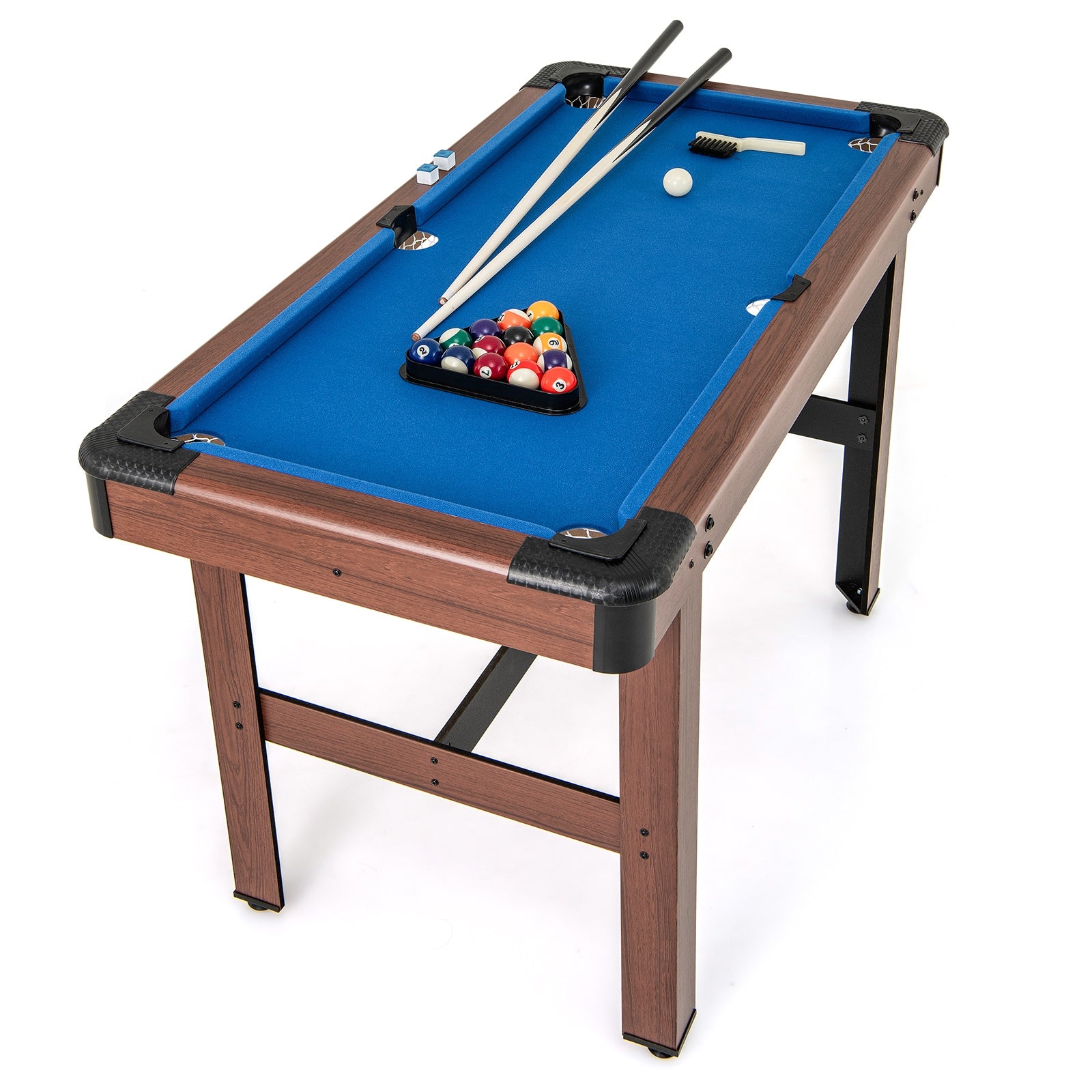 48 Inch Pool Wooden Game Table with Full Set of Ballsfor Kids and Adults, Blue Game Room at Gallery Canada