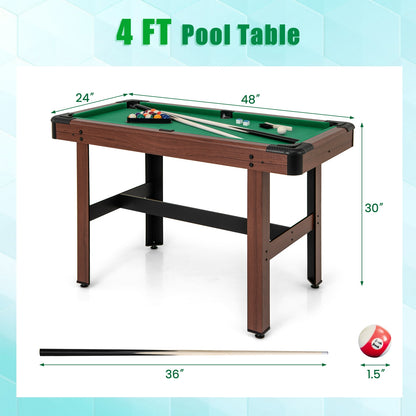48 Inch Wooden Pool Table With Full Ball Set, Green Game Room at Gallery Canada