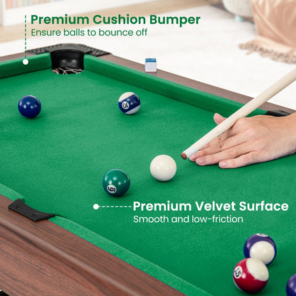 48 Inch Wooden Pool Table With Full Ball Set, Green Game Room at Gallery Canada