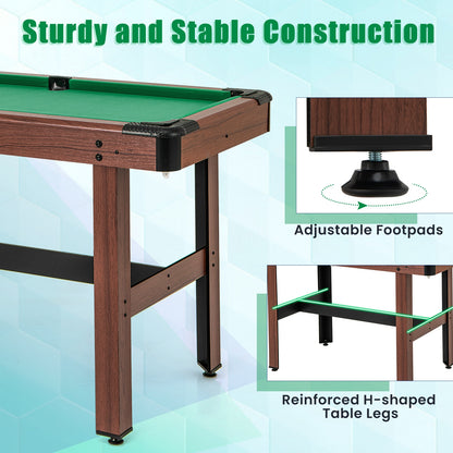 48 Inch Wooden Pool Table With Full Ball Set, Green Game Room at Gallery Canada