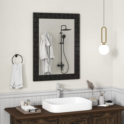 Wood Framed Wall Mirror Rectangle Vanity Mirror for Living Room Entryway, Black Wall Mirrors at Gallery Canada