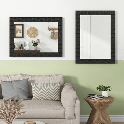 Wood Framed Wall Mirror Rectangle Vanity Mirror for Living Room Entryway, Black Wall Mirrors at Gallery Canada