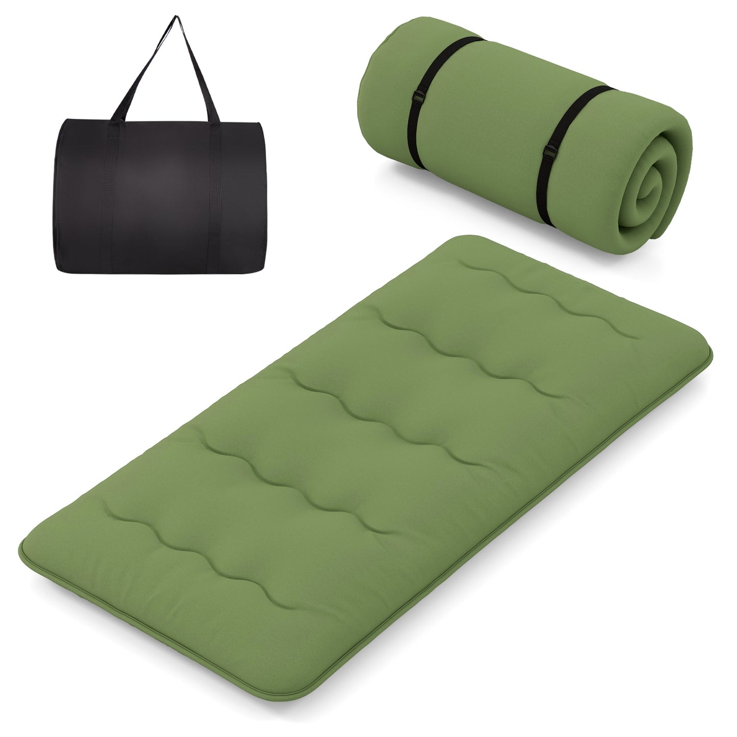 Floor Mattress with Washable Cover and Carry Bag-Twin Size, Green Mattresses at Gallery Canada