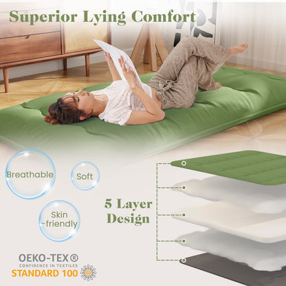 Floor Mattress with Washable Cover and Carry Bag-Twin Size, Green Mattresses at Gallery Canada