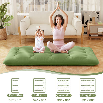 Floor Mattress with Washable Cover and Carry Bag-Twin Size, Green Mattresses at Gallery Canada