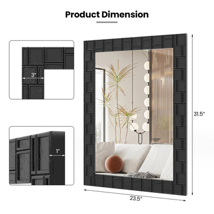 Wood Framed Wall Mirror Rectangle Vanity Mirror for Living Room Entryway, Black Wall Mirrors at Gallery Canada
