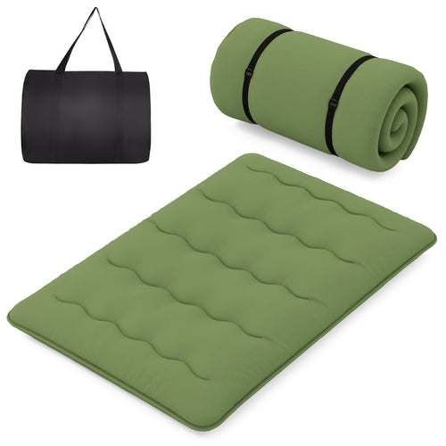 Full Size Floor Mattress, Washable Cover, Carry Bag, Green