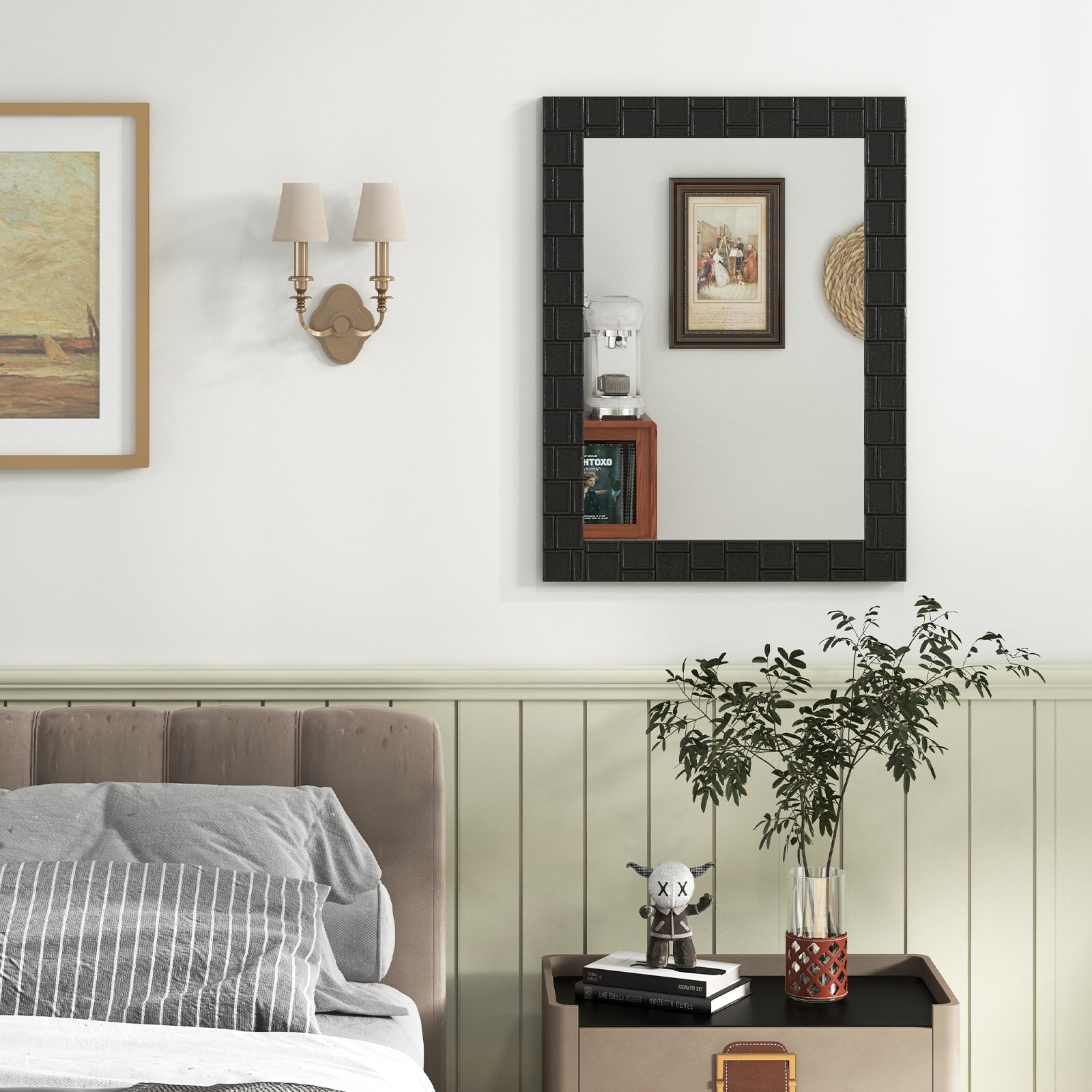 Wood Framed Wall Mirror Rectangle Vanity Mirror for Living Room Entryway, Black Wall Mirrors at Gallery Canada