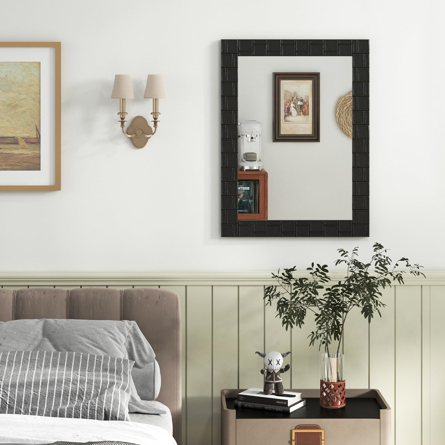 Wood Framed Wall Mirror Rectangle Vanity Mirror for Living Room Entryway, Black Wall Mirrors at Gallery Canada