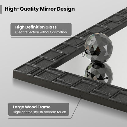 Wood Framed Wall Mirror Rectangle Vanity Mirror for Living Room Entryway, Black Wall Mirrors at Gallery Canada