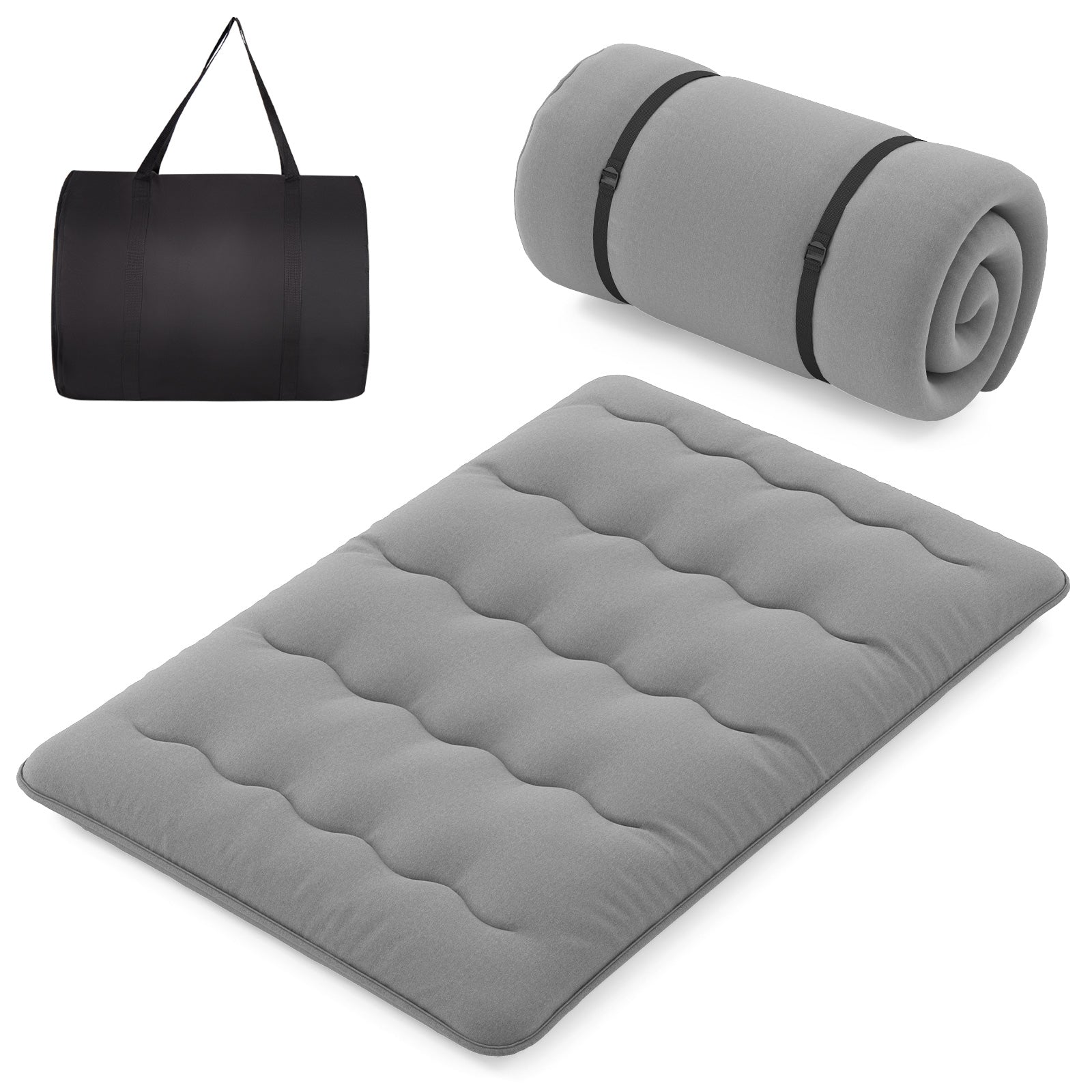Futon Mattress with Washable Cover and Carry Bag-Full Size, Gray Mattresses at Gallery Canada