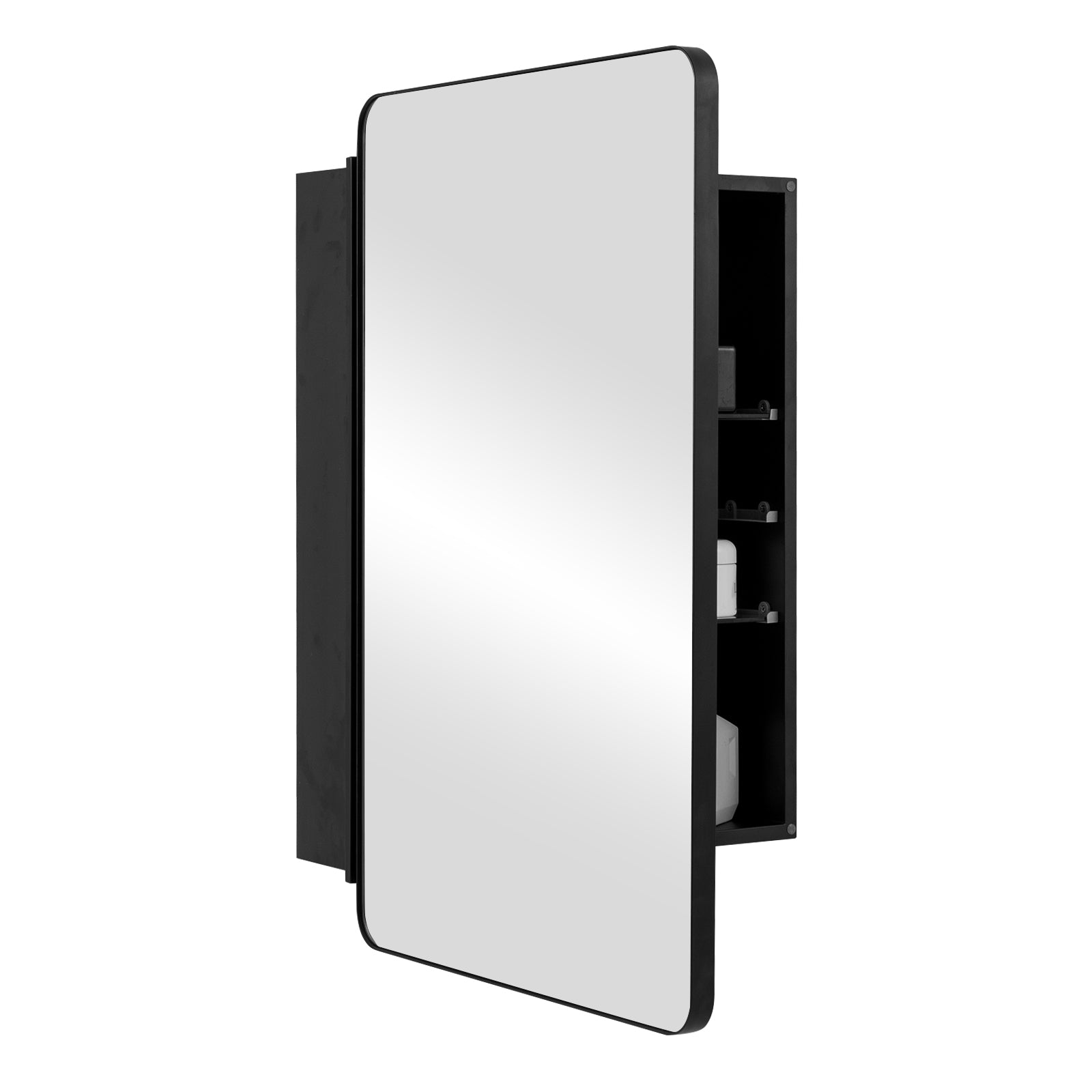 20 x30 Inch Multi-Functional Bathroom Mirror Cabinet with Adjustable Shelves, Black Wall Cabinets at Gallery Canada