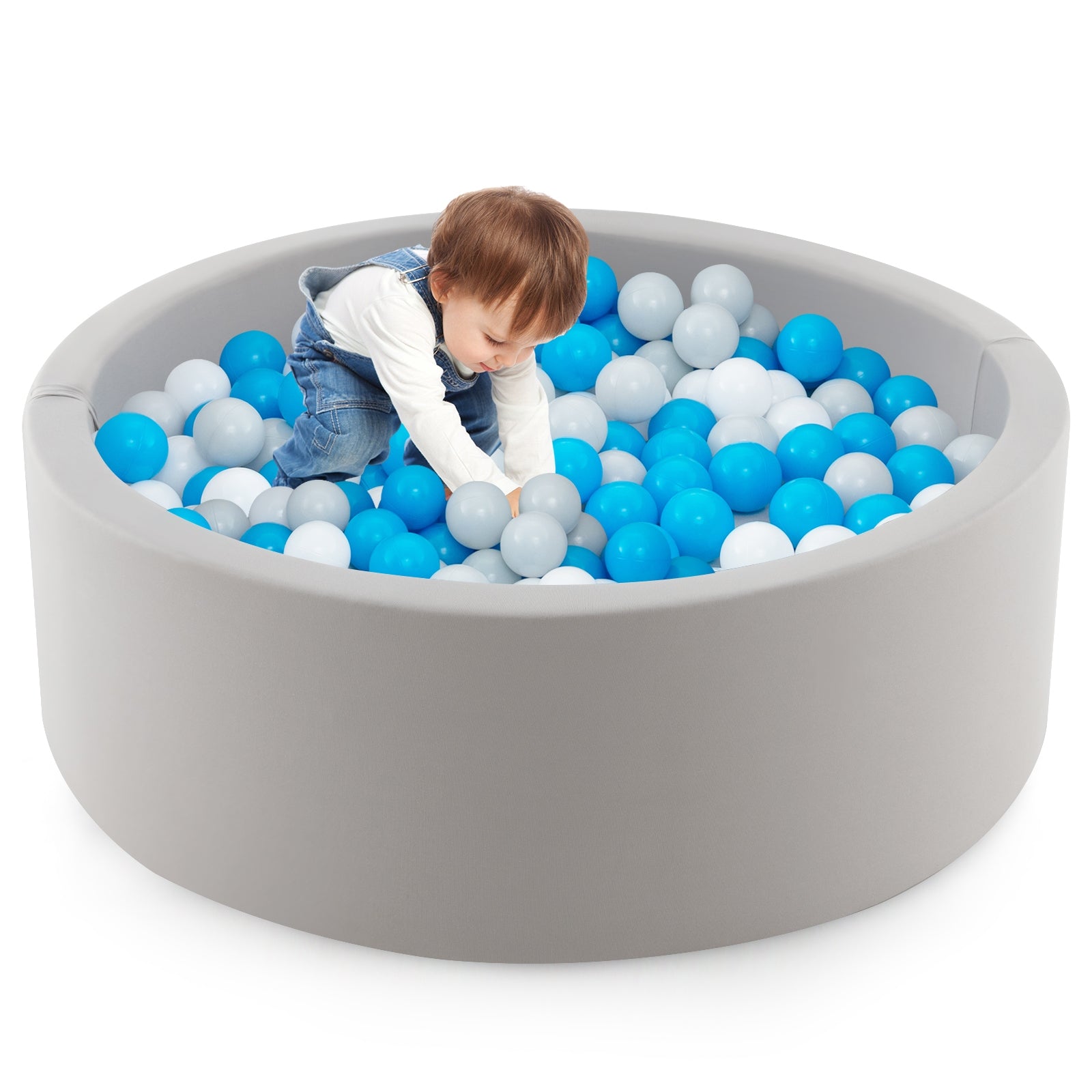 Kiddie Baby Playpen with 200 Ocean Balls and Storage Bag, Gray Baby Playpen & Playards at Gallery Canada