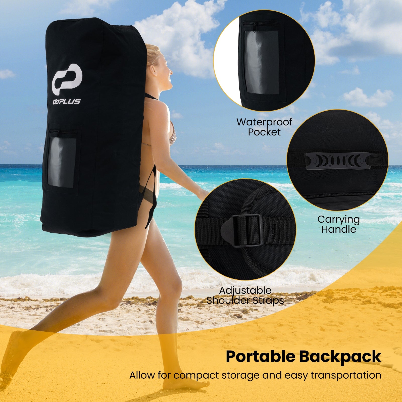 Inflatable Stand up Paddle Board with Adjustable Paddle and 3 Fins for Adults and Youths-S, Orange Surfing at Gallery Canada