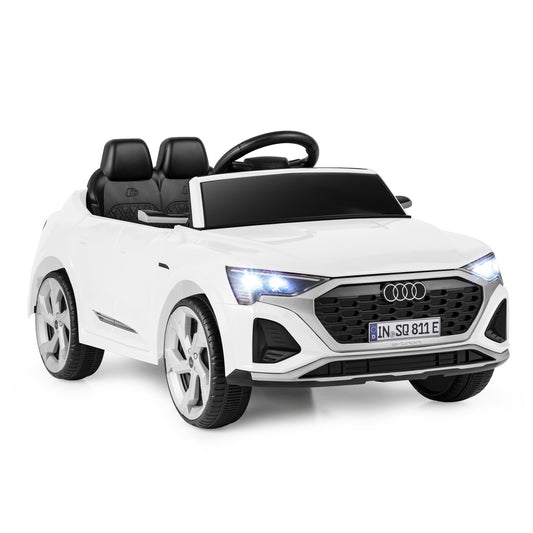 12V Kids Ride on Car Licensed Audi SQ8 with Remote Control and 3 Speeds, White Powered Ride On Toys White at Gallery Canada