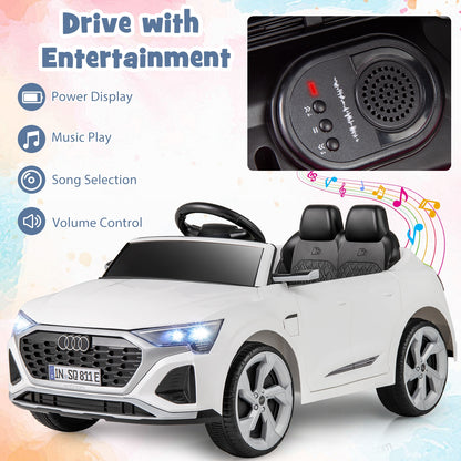 12V Kids Ride on Car Licensed Audi SQ8 with Remote Control and 3 Speeds, White Powered Ride On Toys at Gallery Canada