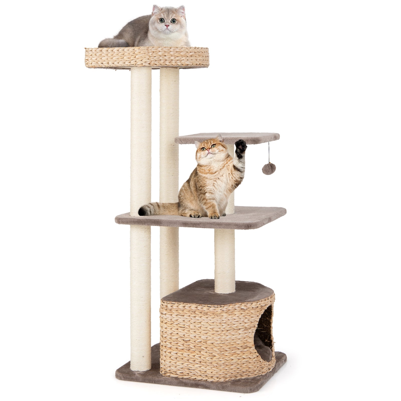 4 Layer Cat Tower with Scratching Posts Condo and Washable Cushions, Coffee Cat Trees Condos & Scratchers at Gallery Canada