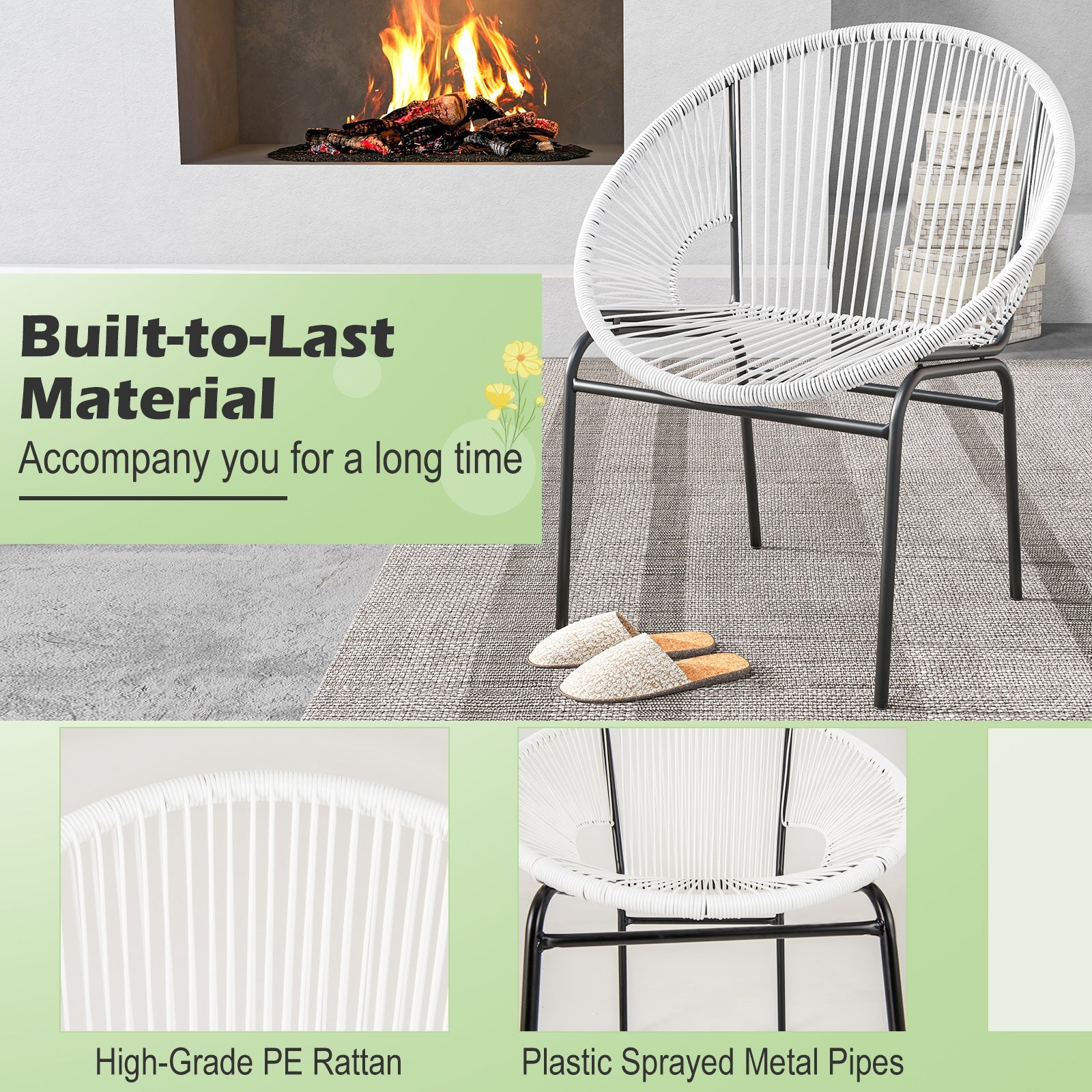 3 Pieces Patio Acapulco Furniture Bistro Set with Glass Table, White Patio Conversation Sets at Gallery Canada