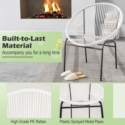 3 Pieces Patio Acapulco Furniture Bistro Set with Glass Table, White Patio Conversation Sets at Gallery Canada