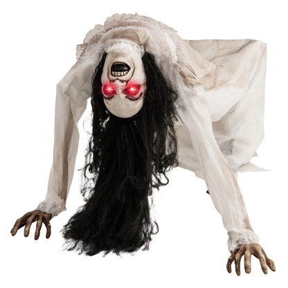 Halloween Animatronic Crawling Woman Ghost, LED Eyes, Vocally Triggered, Multicolor Halloween Multicolor at Gallery Canada