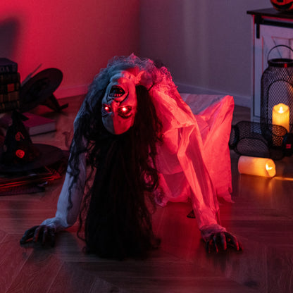 Halloween Animatronic Crawling Woman Ghost, LED Eyes, Vocally Triggered, Multicolor Halloween at Gallery Canada