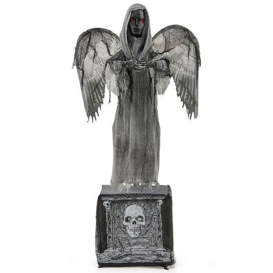 5.5ft Halloween Animatronic Decoration, Light Up Eyes, Shaking Wings, Gray Halloween Gray at Gallery Canada