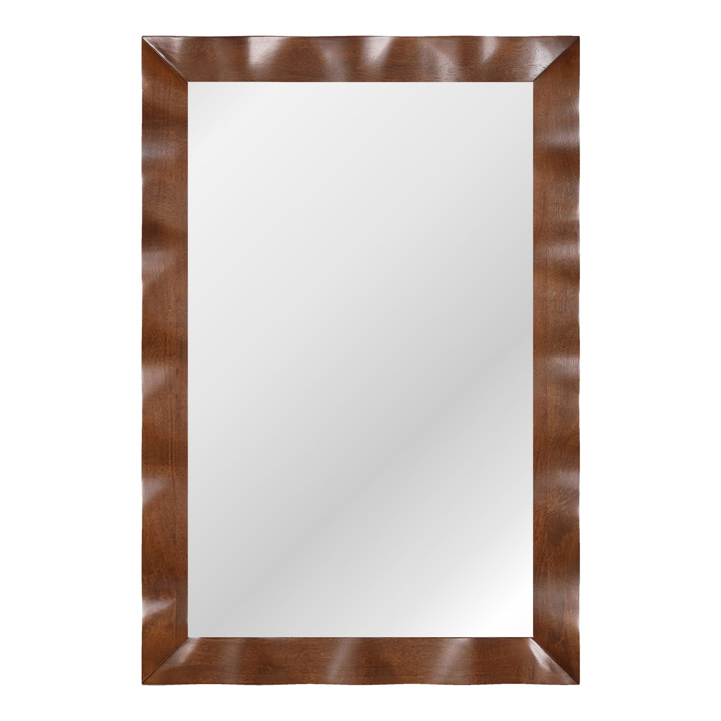 41.5 x 28 inches Farmhouse Wall Mirror with Solid Wood Frame, Brown Wall Mirrors at Gallery Canada