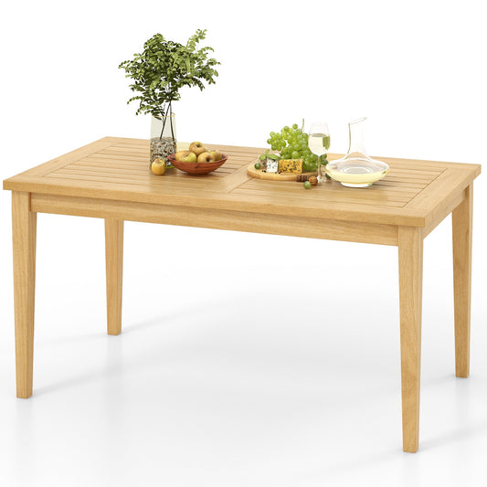 Outdoor Teak Wood Coffee Table, 20 Inch x 35.5 Inch, Natural Patio Coffee Tables Natural at Gallery Canada