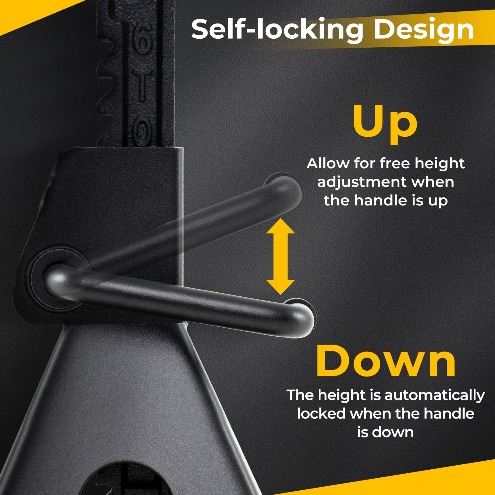 6 Ton 13000 lbs Capacity Metal Car Lifting Stands with 14-23 Inch Adjustable Height, Black Garages at Gallery Canada