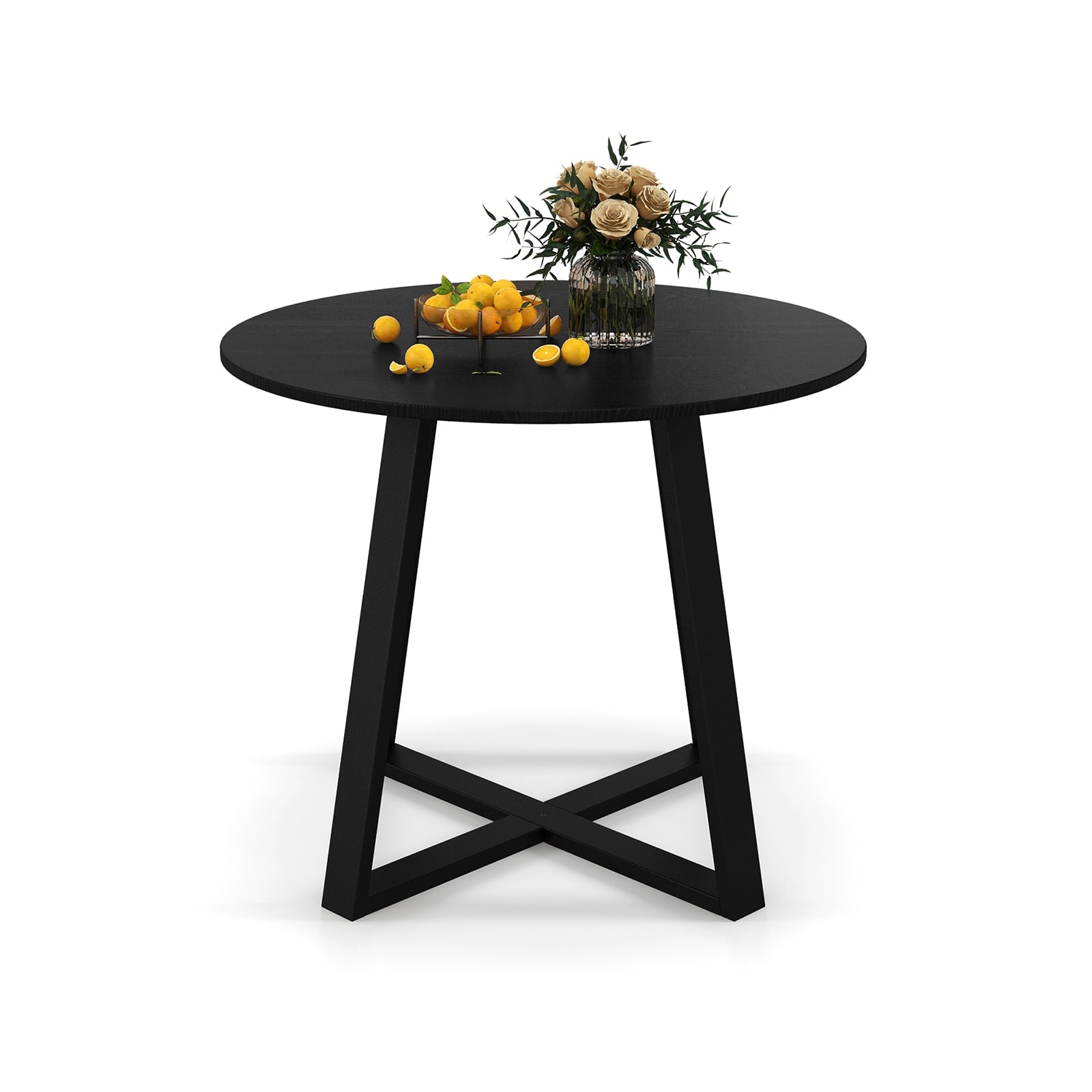 36 Inch Round Dining Table, Pedestal Base, Black Dining Tables at Gallery Canada