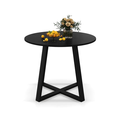 36 Inch Round Dining Table, Pedestal Base, Black Dining Tables at Gallery Canada