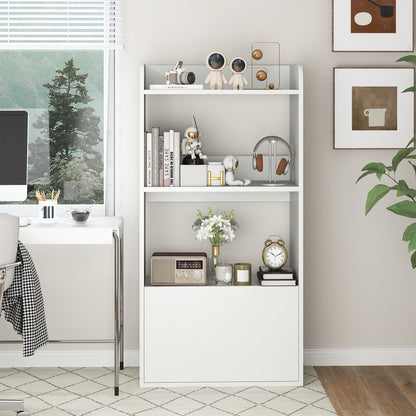 Freestanding Bookshelf with 3-Tier Open Shelf, White Bookcases at Gallery Canada