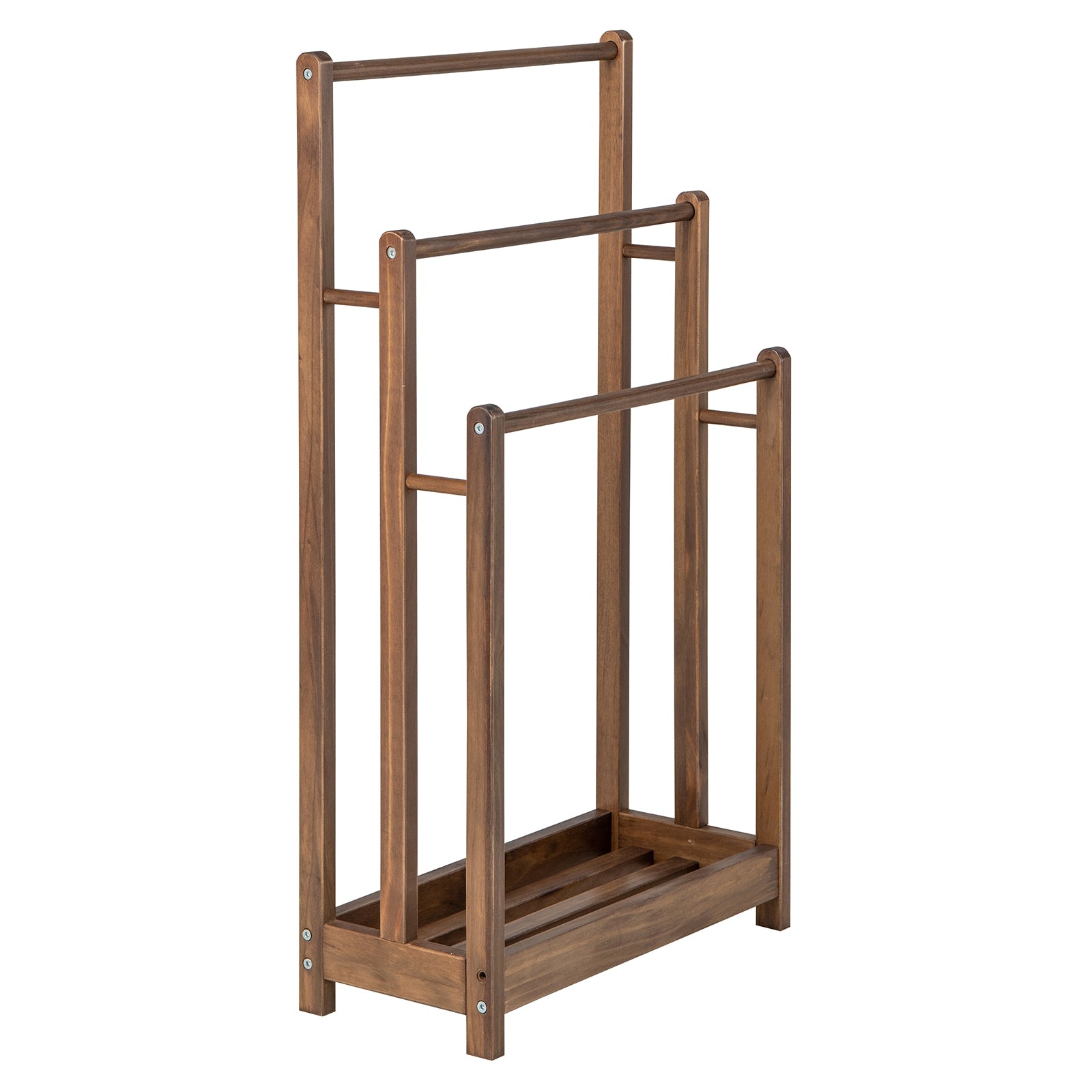 Freestanding Towel Rack, 3-Bar Drying Stand, Rustic Brown Towel Racks Rustic Brown at Gallery Canada