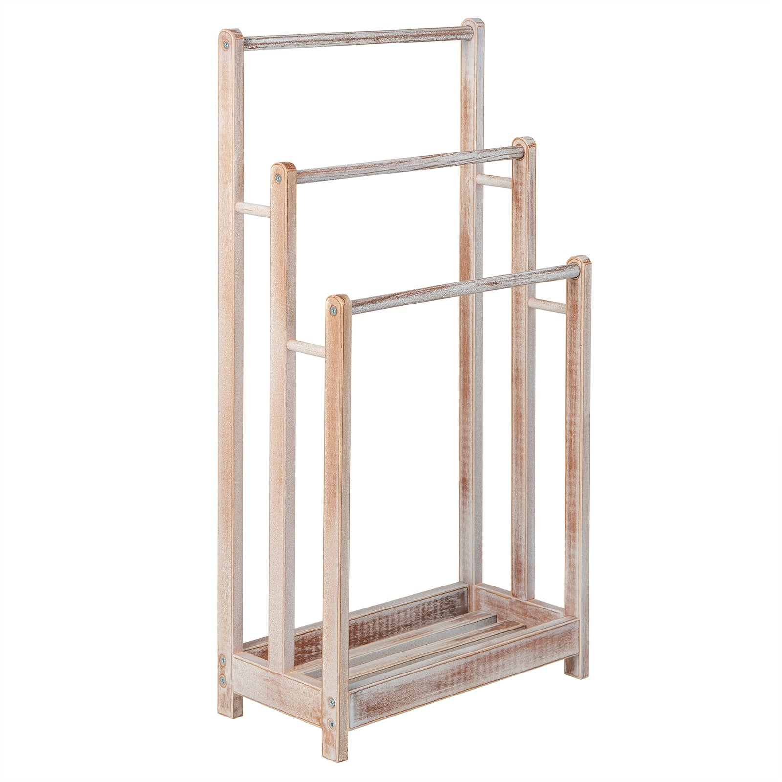 Freestanding Towel Rack 3-Bar Hand Towel Drying Stand with Bottom Storage Shelf, White Towel Racks at Gallery Canada