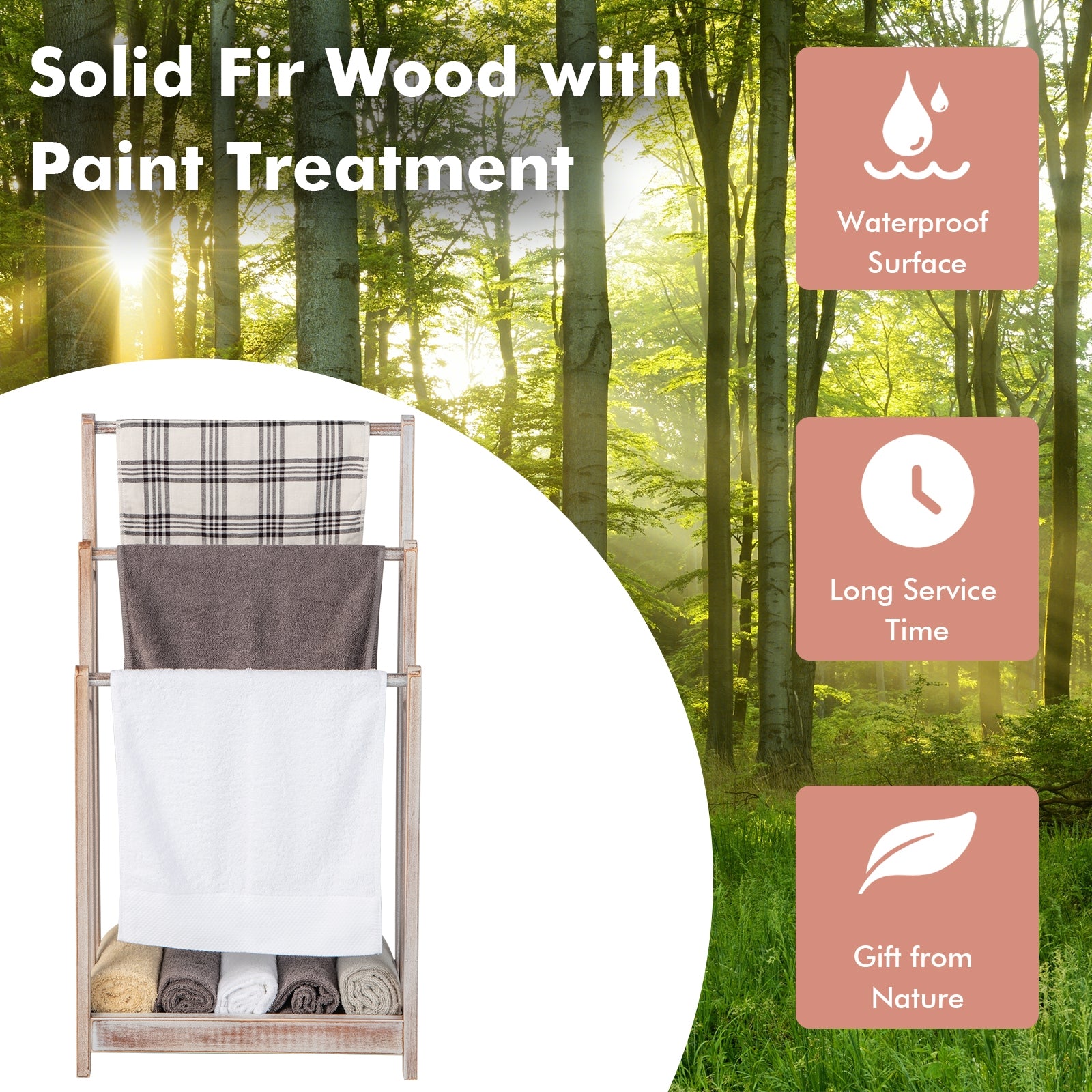 Freestanding Towel Rack 3-Bar Hand Towel Drying Stand with Bottom Storage Shelf, White Towel Racks at Gallery Canada