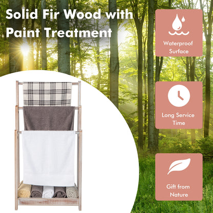 Freestanding Towel Rack 3-Bar Hand Towel Drying Stand with Bottom Storage Shelf, White Towel Racks at Gallery Canada