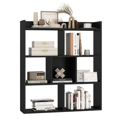 7 Cubes Open-back Bookshelf with Anti-Toppling Devices, Black Bookcases at Gallery Canada